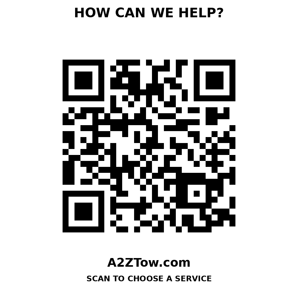 QR code linking to A2ZTow.com